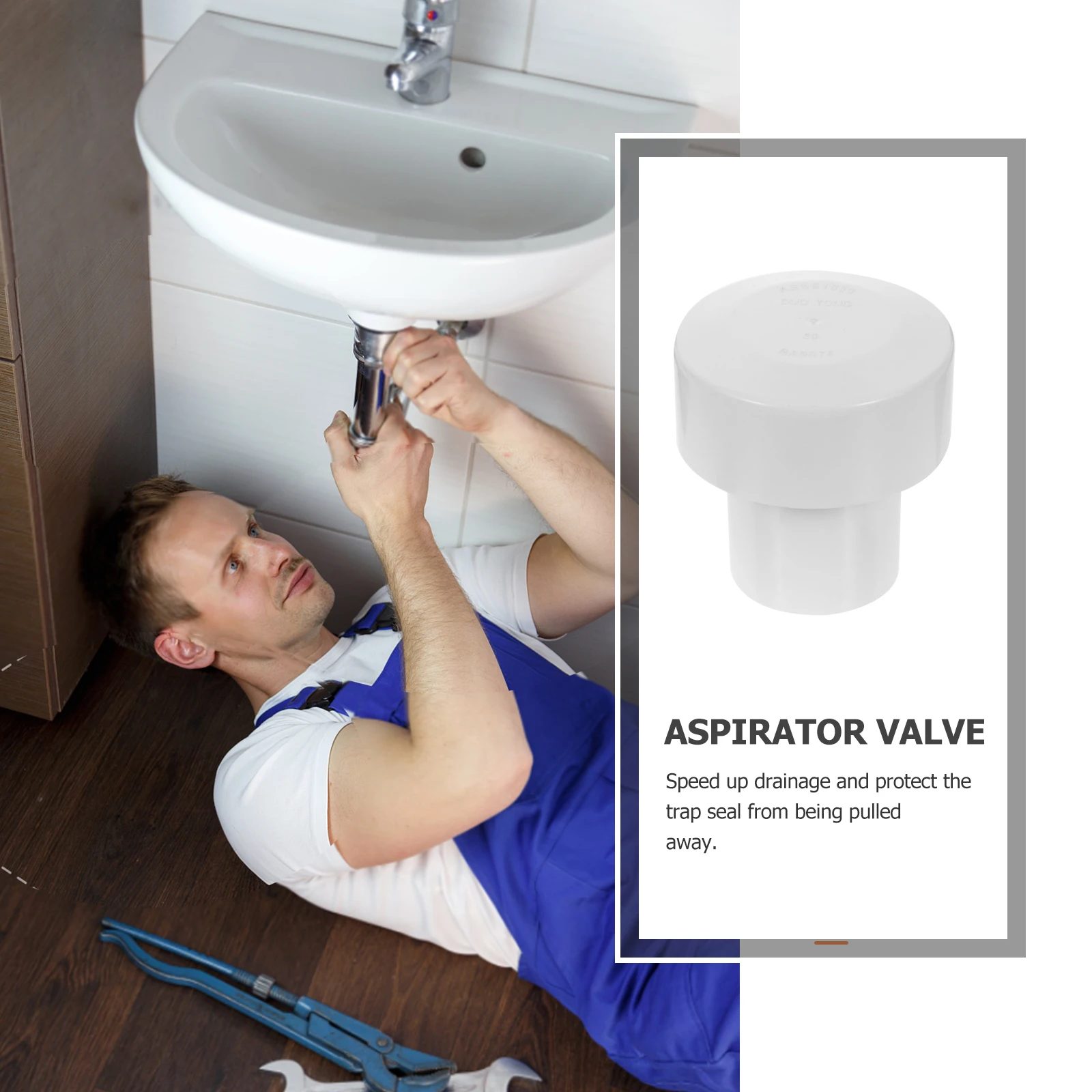 

1Pcs Durable Pvc Suction Valve Air Admittance Hose Adapter Multi-Functional Drainage Fitting