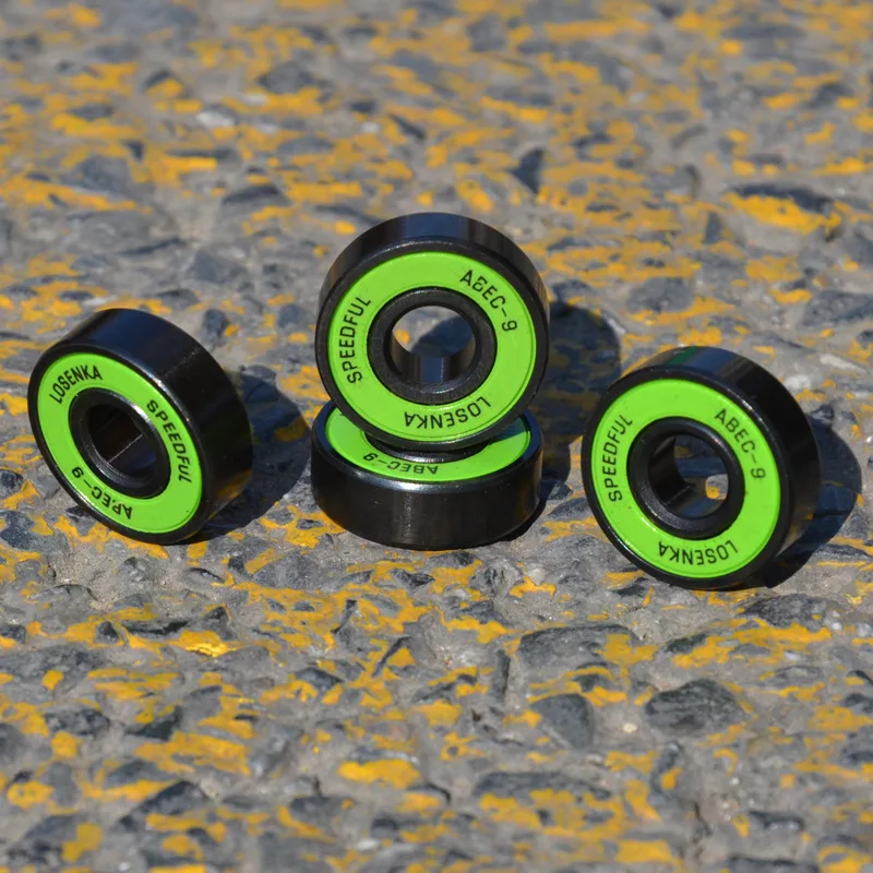 8Pcs Premium Skateboard Bearings Pro Longboard Speed Bearings ABEC-9 Steel Bearings Skateboard Scooter Roller Wheel