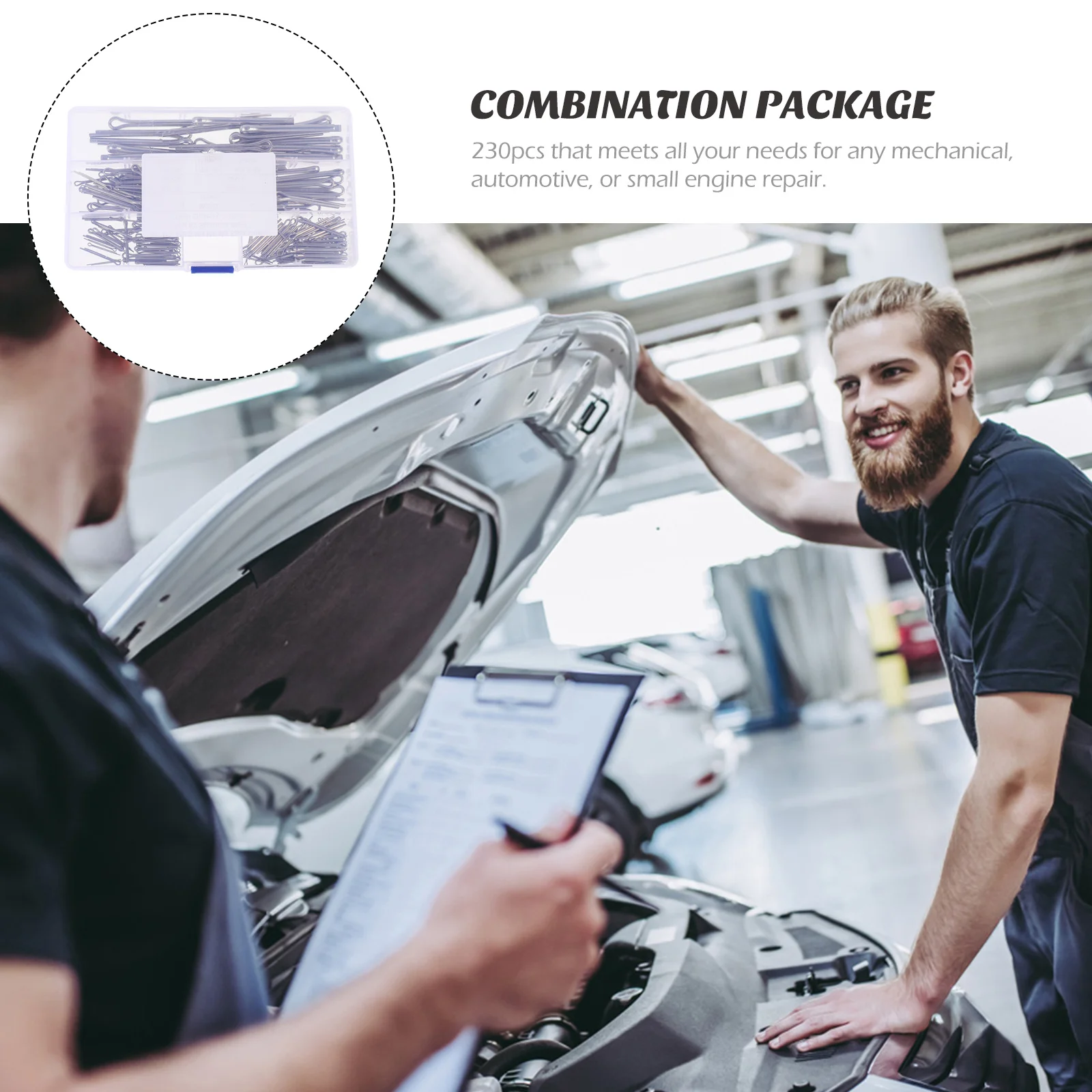 

230pcs Stainless Steel Cotter Pin Kit Durable Corrosion Resistant For Automotive Mechanical Repair Trailer Hitch Fastener Clip