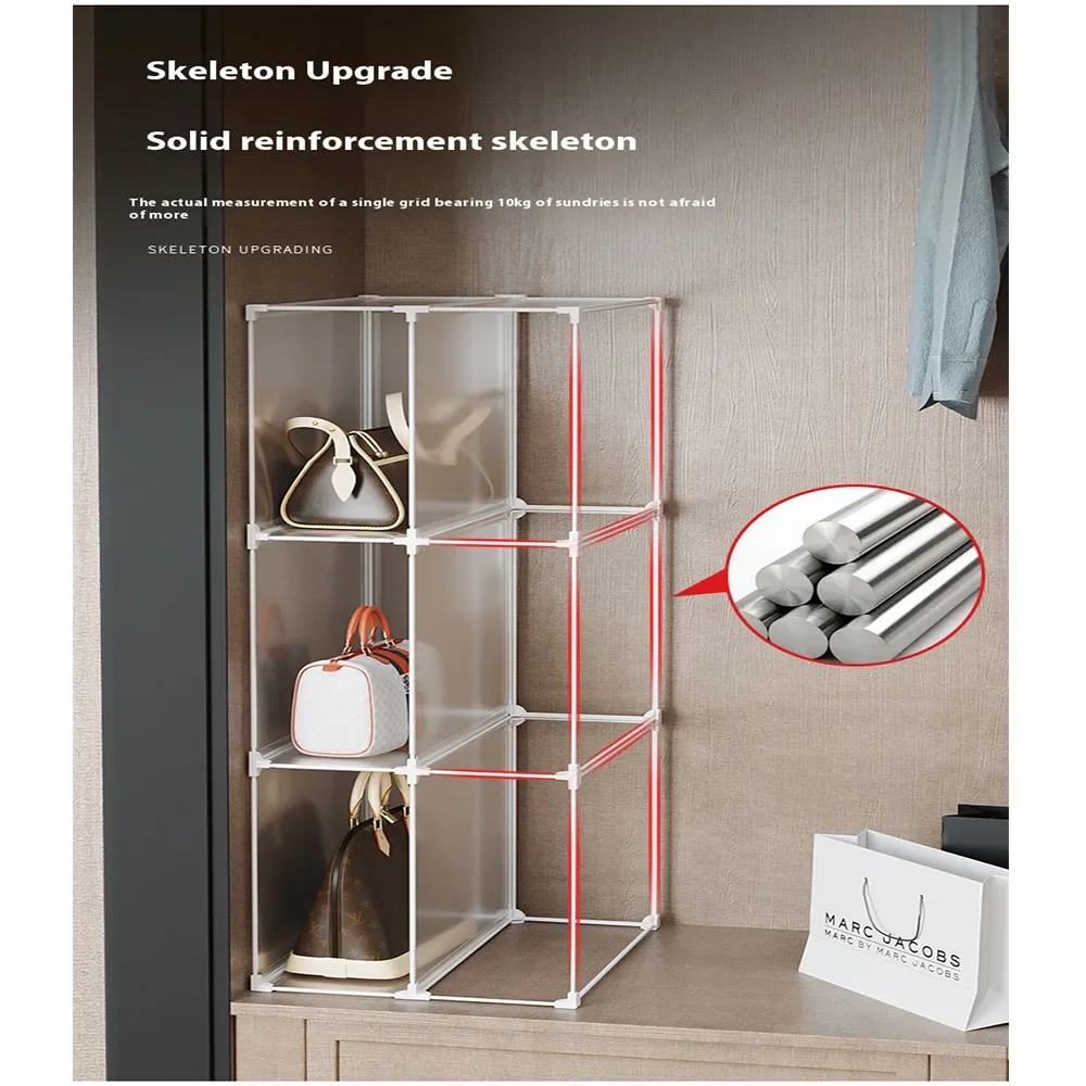 خزانة تخزين شفافة متعددة الطبقات وخزانات تخزين وحقيبة بتكوين حر وحقيبة يد وحقيبة