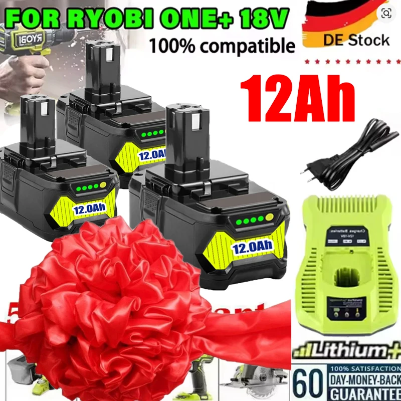 2026 18V for Ryobi P108 Battery Replacement Li-ion Battery P108 P102 P103 P104 P107 BPL1820 RB18L50 Power Tool Baterry
