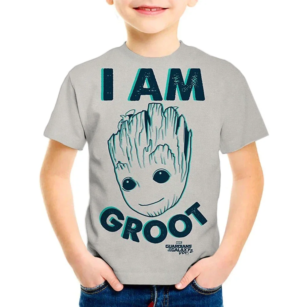 Marvel Child T-Shirts Summer The Avengers Groot Hulk Kids T Shirt Children Cartoons Kawaii SuperHero Top Boy Girl Tee Shirt