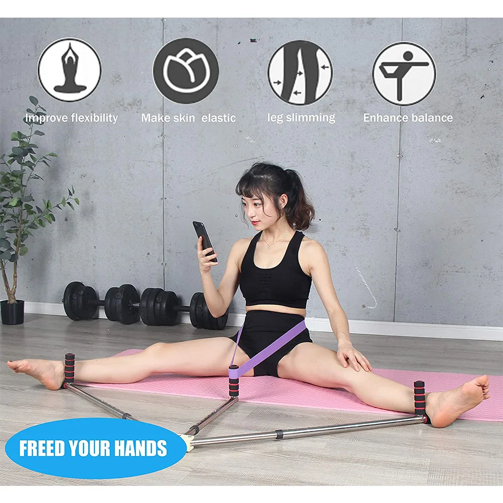 3-Bar-Beinstrecker, verstellbare geteilte Dehnmaschine, Edelstahl, für Zuhause, Yoga, Tanz, Übung, Flexibilität, Trainingsgeräte – Detail 3