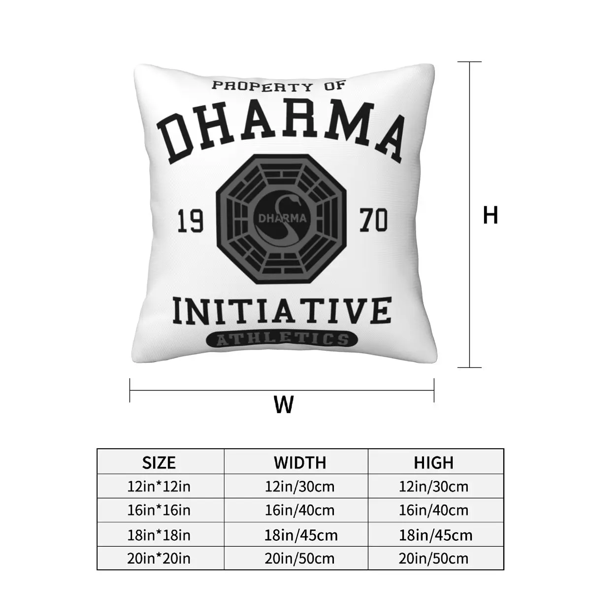 Dharma Initiative 2 pcs Square Pillowcase Pillow Cover Cushion Decor Comfort Throw Pillow for Home Living Room