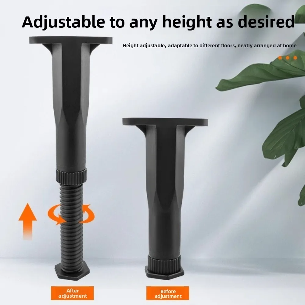 

Опорные ножки каркаса кровати с регулируемой высотой. Опорные ножки из полипропилена. Несущие опорные ножки кроватей. Черные сверхмощные сменные ножки кровати.