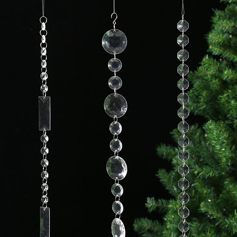 

Camal 2m Decoration Home Crystal Acrylic Beads Garland Strings Hanging Wedding Chandelier Christmas Party Festive Supplies Decor