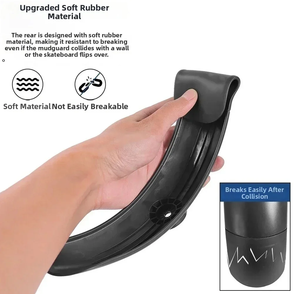 Mudguard for For XIAOMI 4 Electric Scooter with Soft Rubber Body and High Density Plastic Mounting Base for Reliable Performance