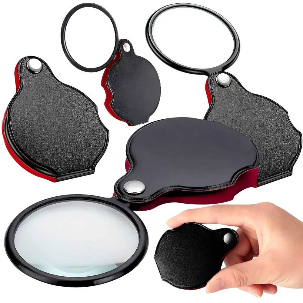 4pcs 10X Compact Fold Pocket Magnifier for Newspaper, Jewelry, Plant Bug Inspection YMY