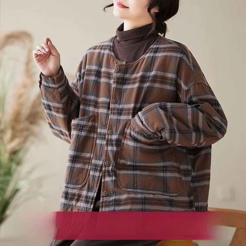 

Winter Thiened Cotton Jaet Waed Linen ort Coat Warm Cotton Clothes Street Sle Loose Fit Long Sve High Collar