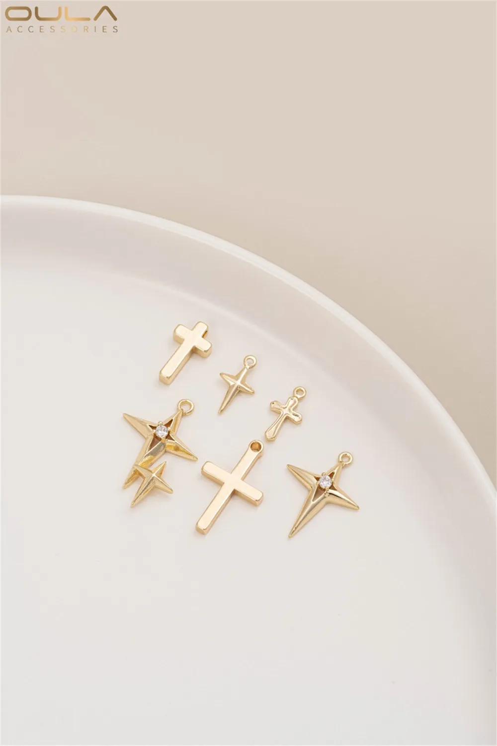 

1PCS 14K Gold-plated Cross Pendant, Extension Chain, Tail Chain, Pendant, Diy Handmade Bracelet, Earrings, Jewelry Accessories