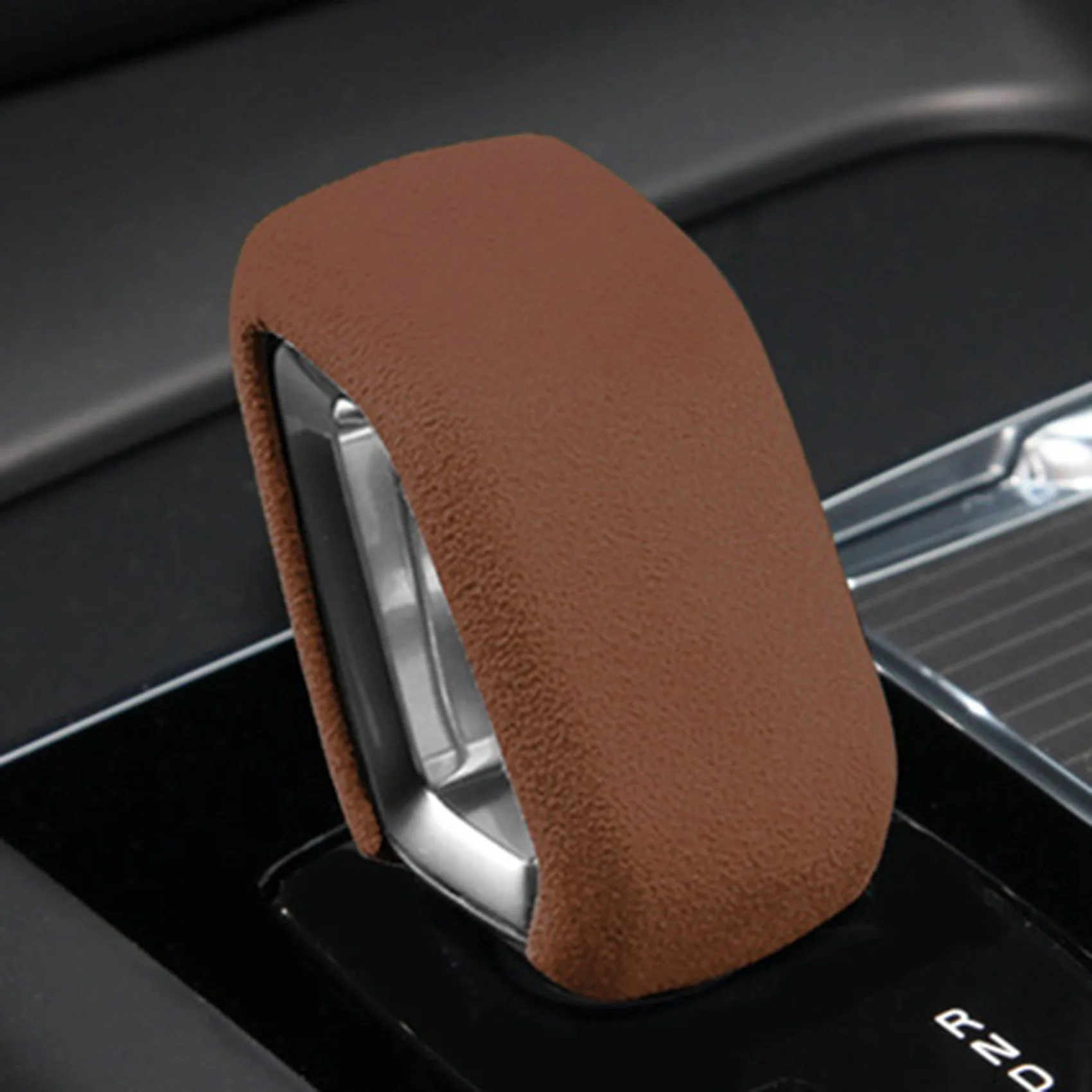 غطاء مقبض تغيير التروس من جلد الغزال ، ملصق تغيير المنتصف لوحدة التحكم Volvo XC60 S90 XC90 S60 V60 XC40 V90CC ، رمادي غامق ،