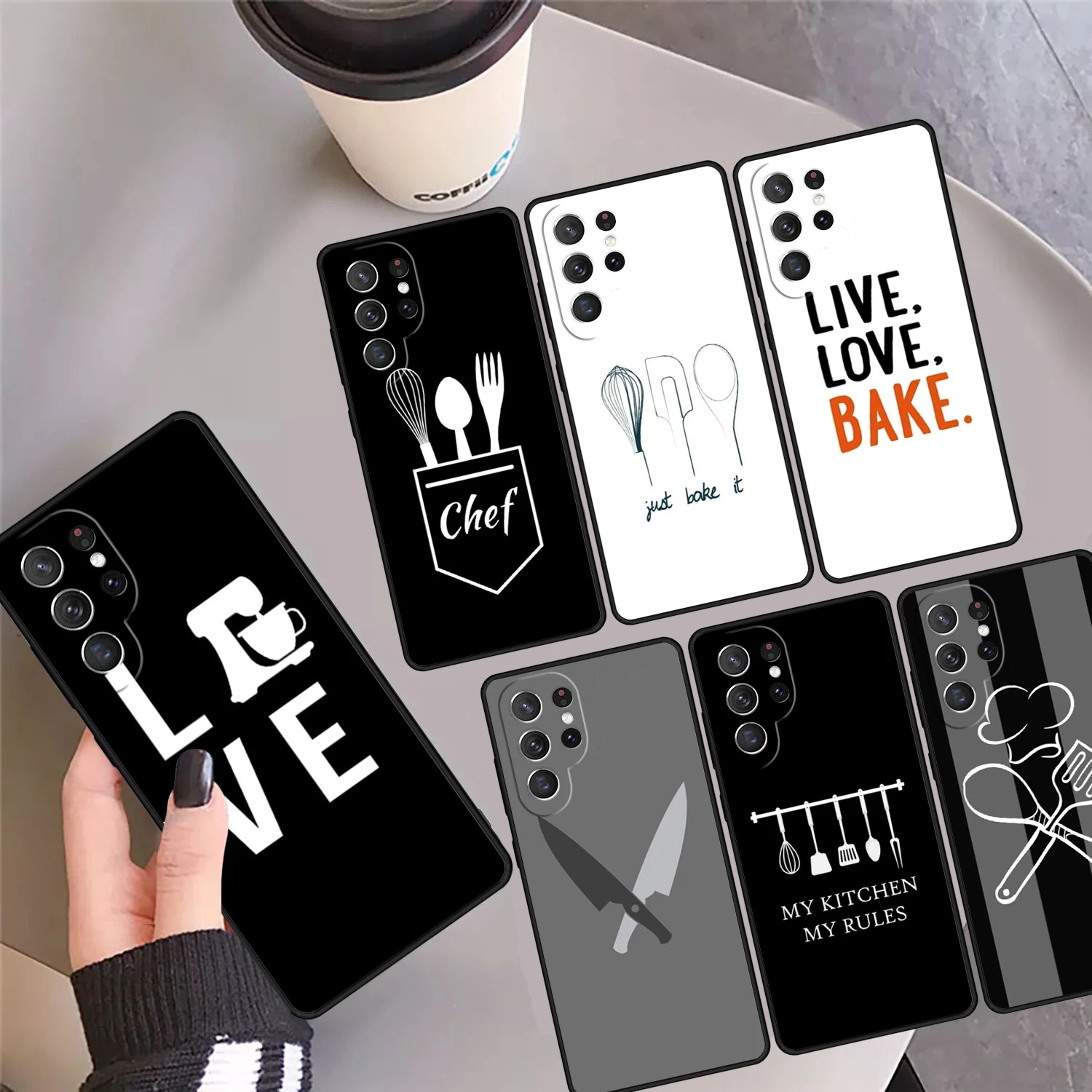 

Чехол для телефона Love Baking Chef Knife Coque для Samsung Galaxy S24 S25 Ultra S23 S22 Plus S21 FE S20 Note 10 20 Pro
