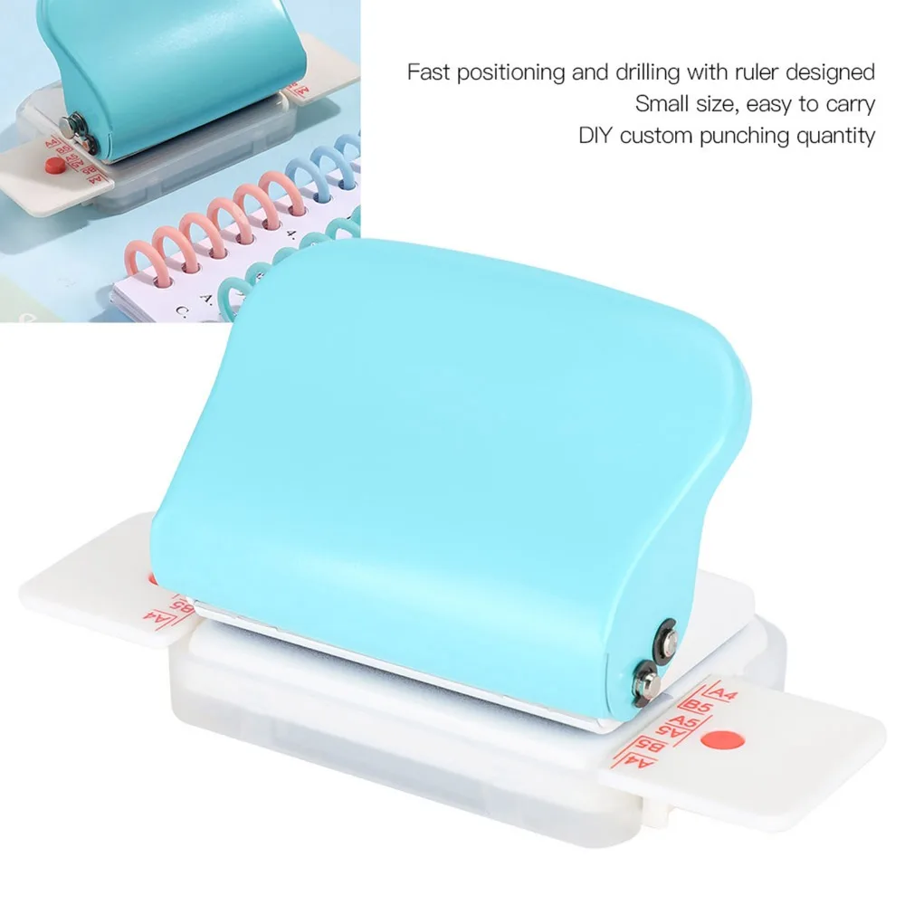 6 Hole Adjustable Hole Punch for A4 a5 B5 30/26/20 Holes Punching Machine 5 Sheet Punch Capacity Handheld Design Hole Punching