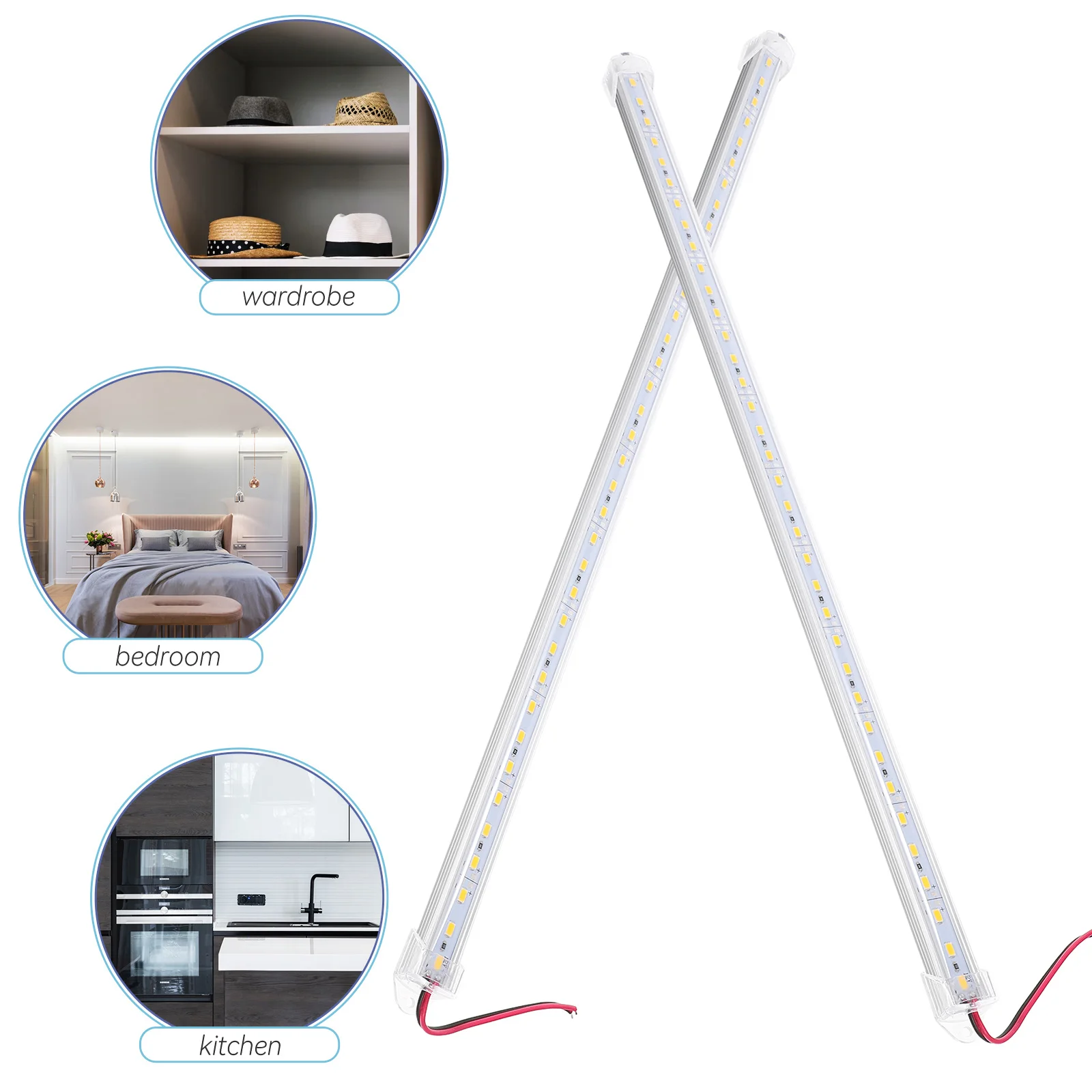 2 قطعة 50 سنتيمتر الدافئة الأبيض جامدة LED قطاع بار ضوء DC12V الألومنيوم IP65 ديكور المنزل جامدة LED قطاع المصابيح ضوء حزمة