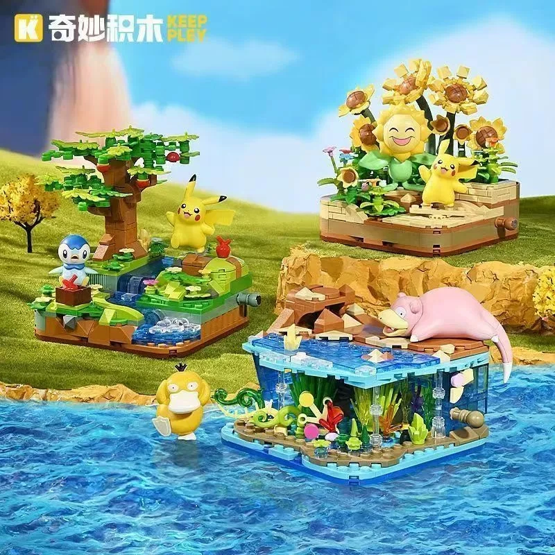 Pokemon Building Blocks Cartoon Pikachu Bulbasaur Toy Children's Assembled Model Pet Elf Kid Boy Gift Compatible With Lego