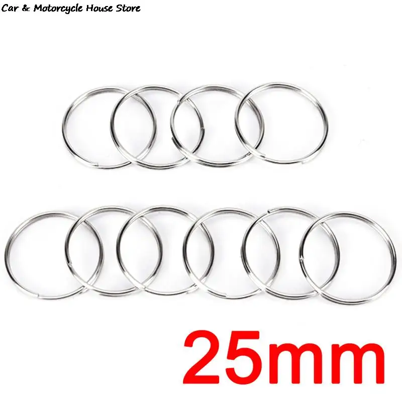 10pcs/set 1.2*25mm Split Rings Unisex DIY Jewelry Keyfob Accessories Silver Metal Keychain Alloy Key Holder