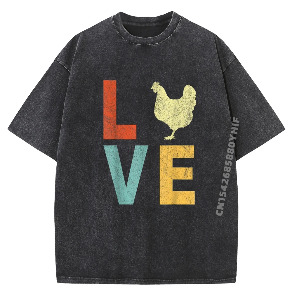 

Mens Family Tops & Tees Graphic Tshirts Mens Printed Tees Love Chicken Chicken Quote Retro Classic Washed Tees