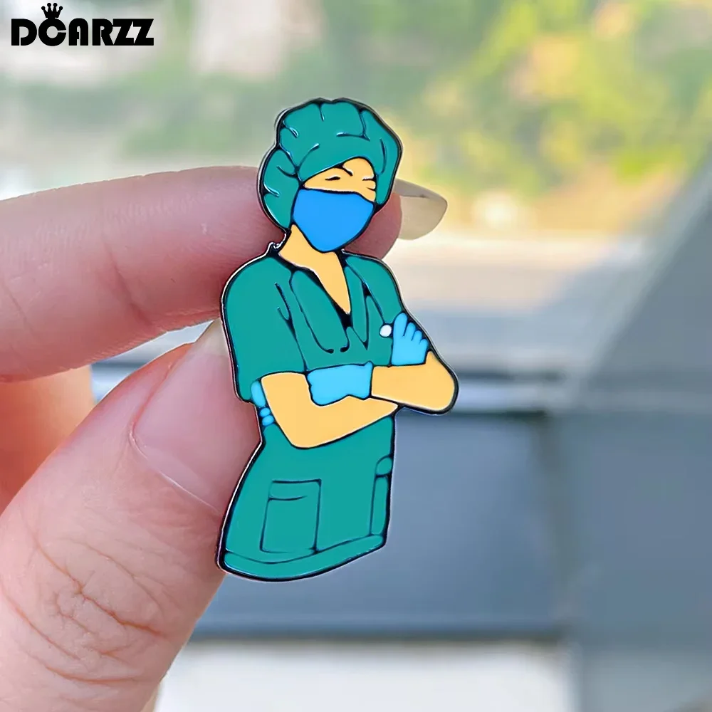 DCARZZ Enamel Surgeon Doctor Brooch Medical Lapel Backpack Hat Badge Medicine Pins Jewelry Gift Collection