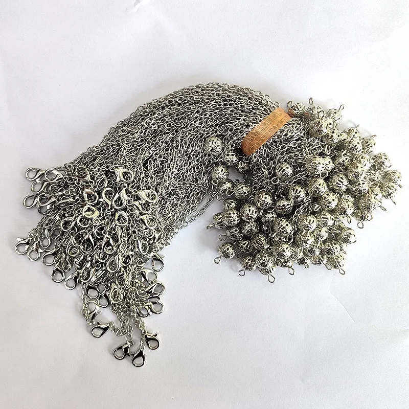 20 teile/los Groß Pendel Ketten mit Karabiner Großhandel 7 Chakra Stein Perle Charm Kette Nur für Pendel Zubehör X037 – Detail 2