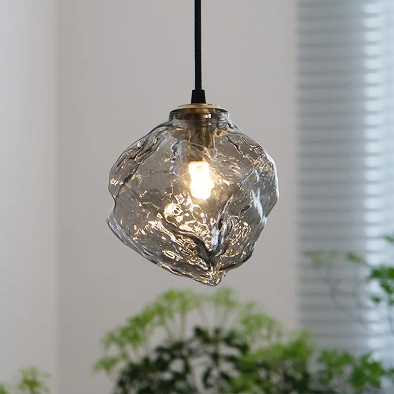 Nordic Lava Ice Chandelier INS Popular Glass Bedside Light Indoor Living Room Dining Hall Bar Cafe Kitchen Creative Hanging Lamp