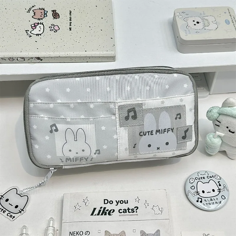 Cartoon Kawaii New Style Pencil Case Stationery Box Student Large Capacity Good Looks Fashion Exquisite Practical Portable Miffy