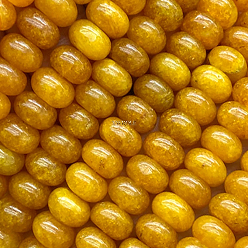 6x10mm Wheels Natural Stone Yellow Chalcedony Loose Spacer Beads for Jewelry Making Diy Bracelet Charms Accessories 15'' - view 6