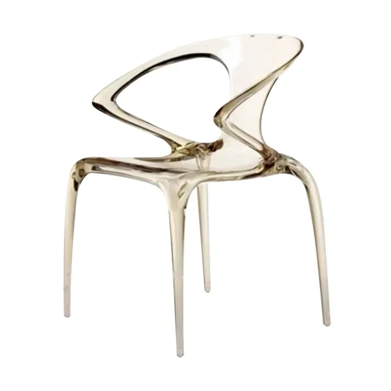 Simple and modern hotel lobby negotiation area transparent resin backrest chair bar restaurant acrylic stool household