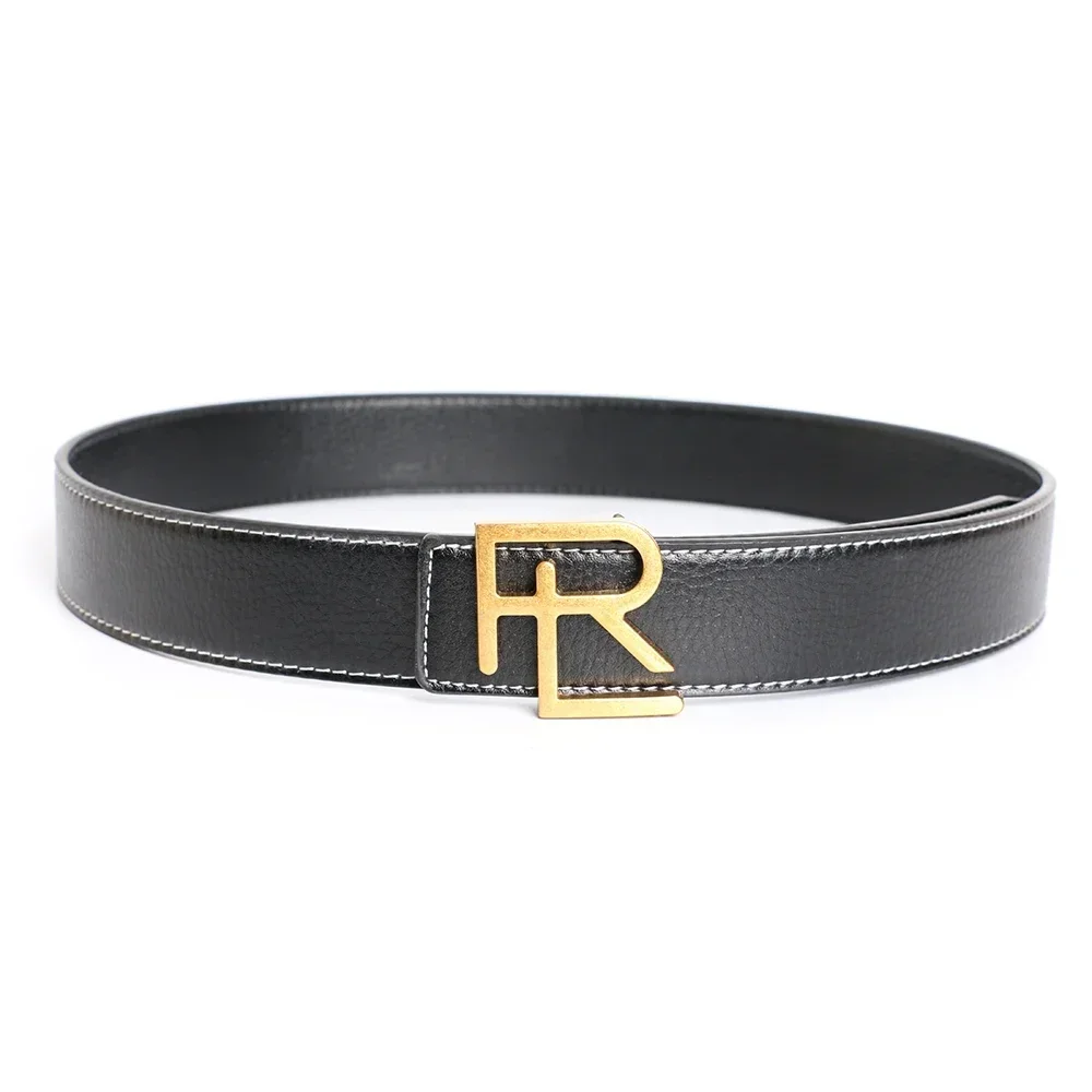 Ceinture en cuir véritable pour hommes et femmes, sangle habillée pour jeans, ceinture d'affaires, noir, haute qualité, marque de créateur de luxe, mode