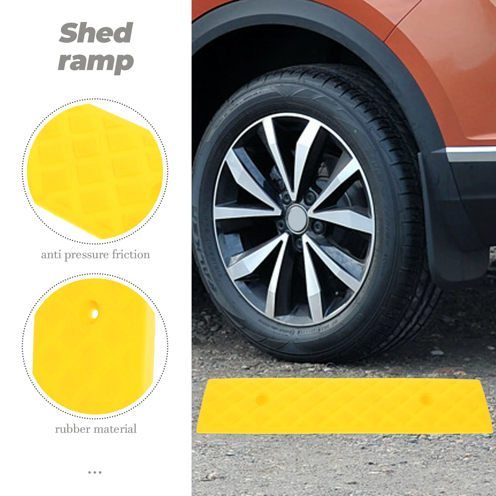 

Car Sill Mat 3cm High Yellow Curb Ramp for Home Car Edge Slope Driveway Garage Rubber Sturdy Anti Pressure