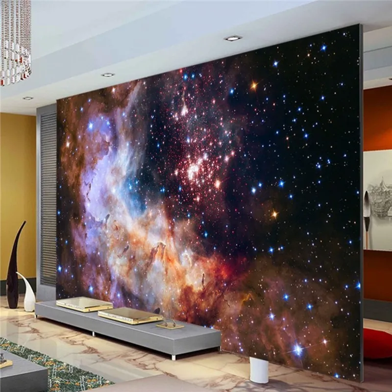 beibehang photo wallpaper Custom Wall paper 3d papel de parede Starry Night Wall Art Painting decor Kid Bedroom Living room