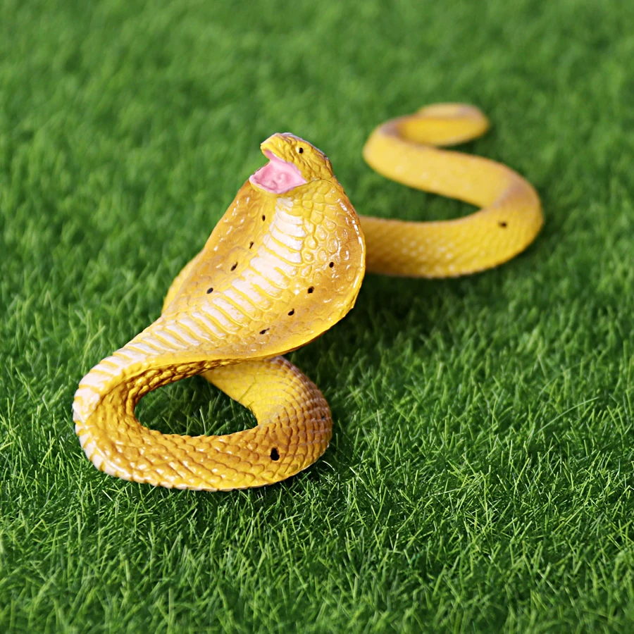 โมเดลสัตว์ป่าเหมือนจริง งูเห่า งูหลาม งูพยาธิ งูบัว งูป่า ของตกแต่งงานปาร์ตี้