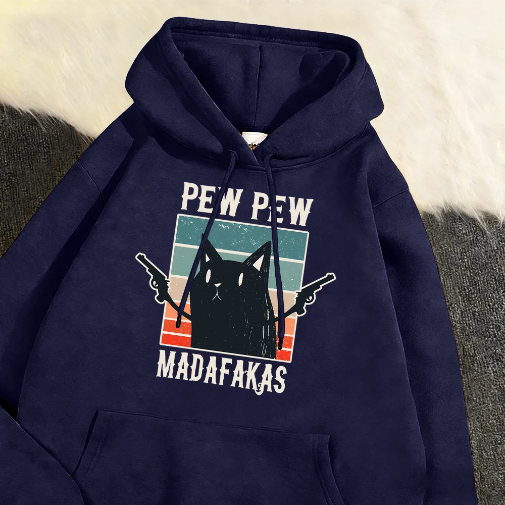 

Pew Pew Madafaks, милая забавная мужская толстовка с капюшоном, винтажные базовые пуловеры, осенние свободные толстовки, флисовая модная повседневная одежда унисекс