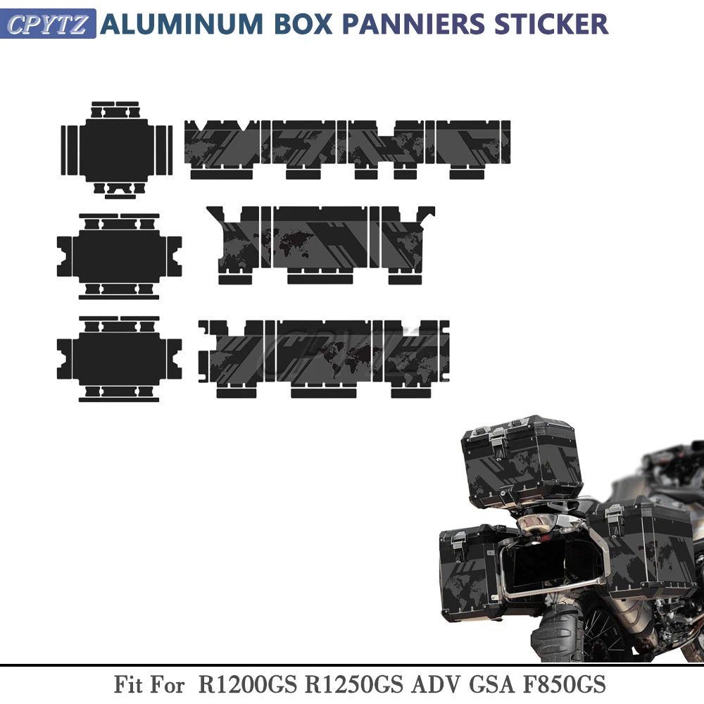 Fit For R1250GS F850GS R1200GS ADV Adventure Motorcycle Stickers Top Case Panniers Protective Decal Aluminum Luggage Box Sticker