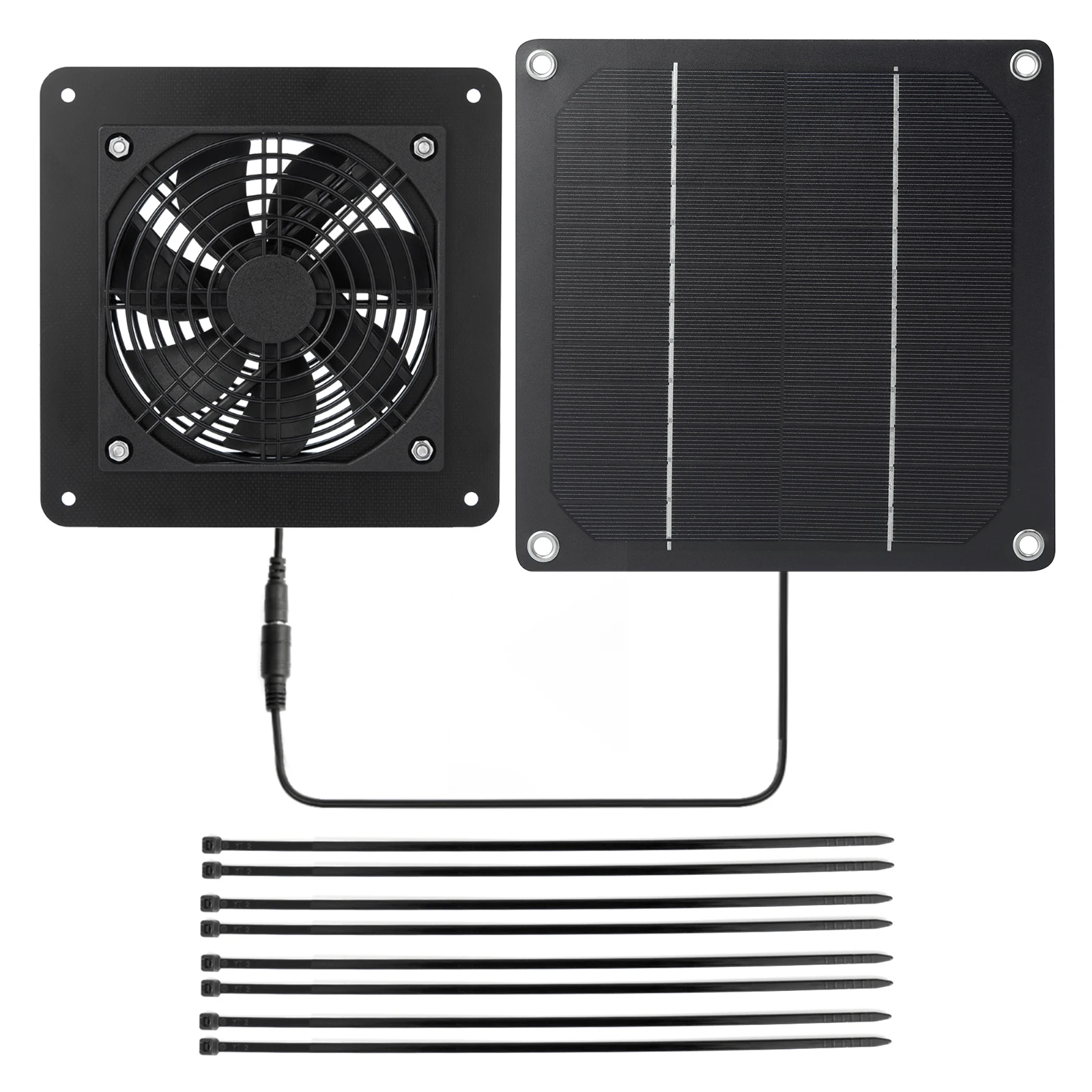 

1set 5W Solar Exhaust Fan Ventilation Fan For Poultry House Greenhouse Lowering Temperature Outdoor Solar Panels Accessories