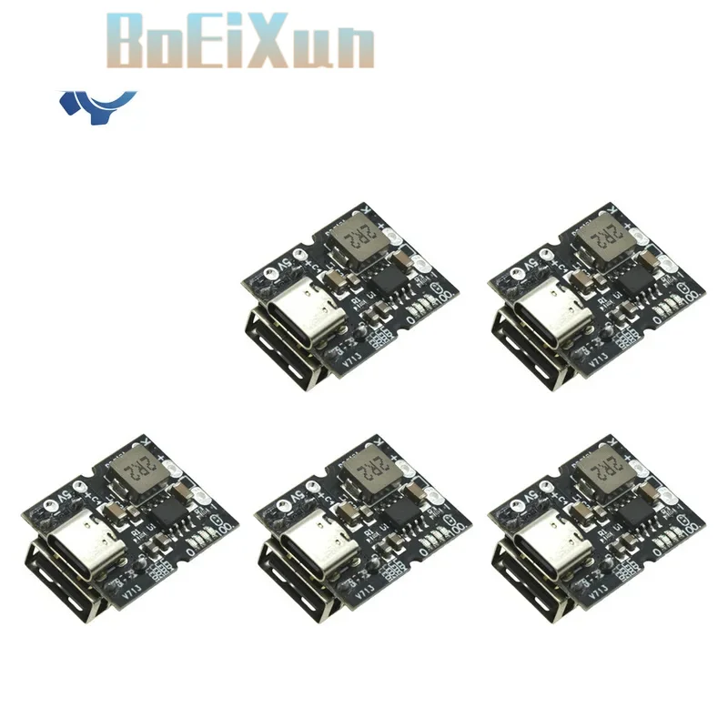 1-50pcs 5V 2A Type-C Li-ion Battery Charge/Discharge Module – 4.2V/4.35V Charger with USB-A Output for DIY Power Bank