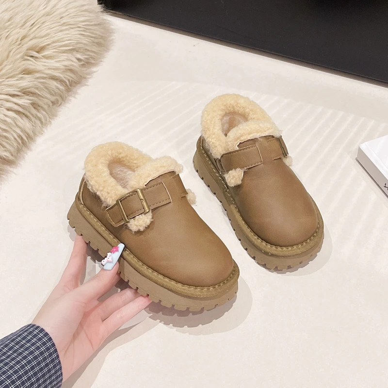 Autumn Winter Children Shoes Casual Flat Soft Fashion Kids Snow Boots Comfort Warm Plush Kids Shoes 2025 Slip on Cotton Shoes