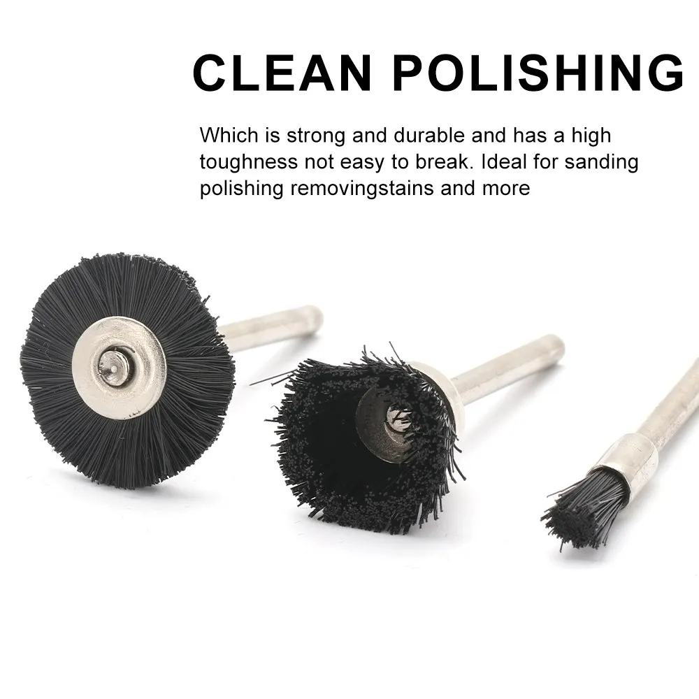 HAMPTON Nylon Draht Pinsel 3,0mm Schaft Schleif Polieren Werkzeug Bit für Dremel Dreh Werkzeug Zubehör – Detail 5