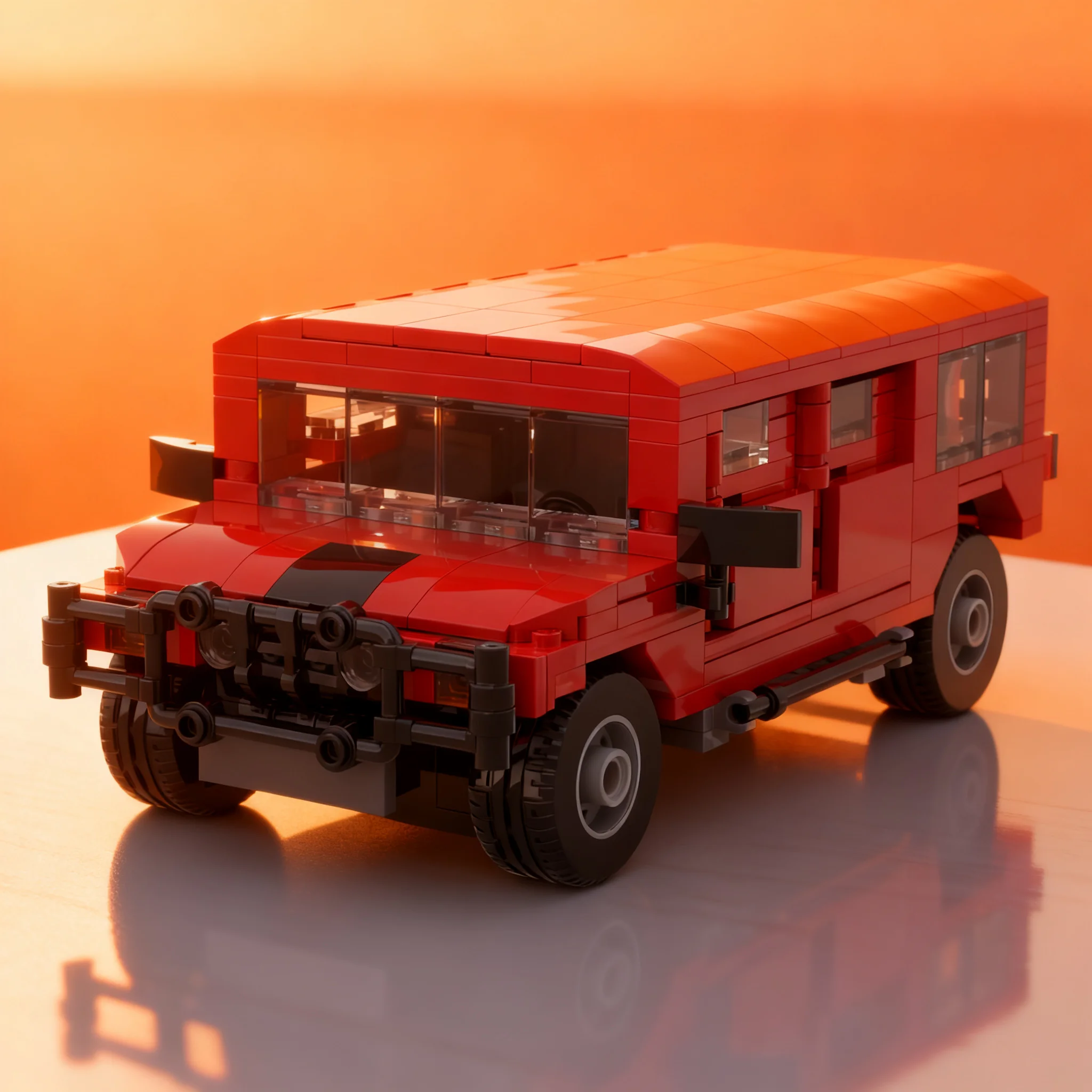 407pcs MOC Creator Creator Expert Red Hummered H1 Model Building Blocks Construction Christmas Gifts Toys Assemble Education Art