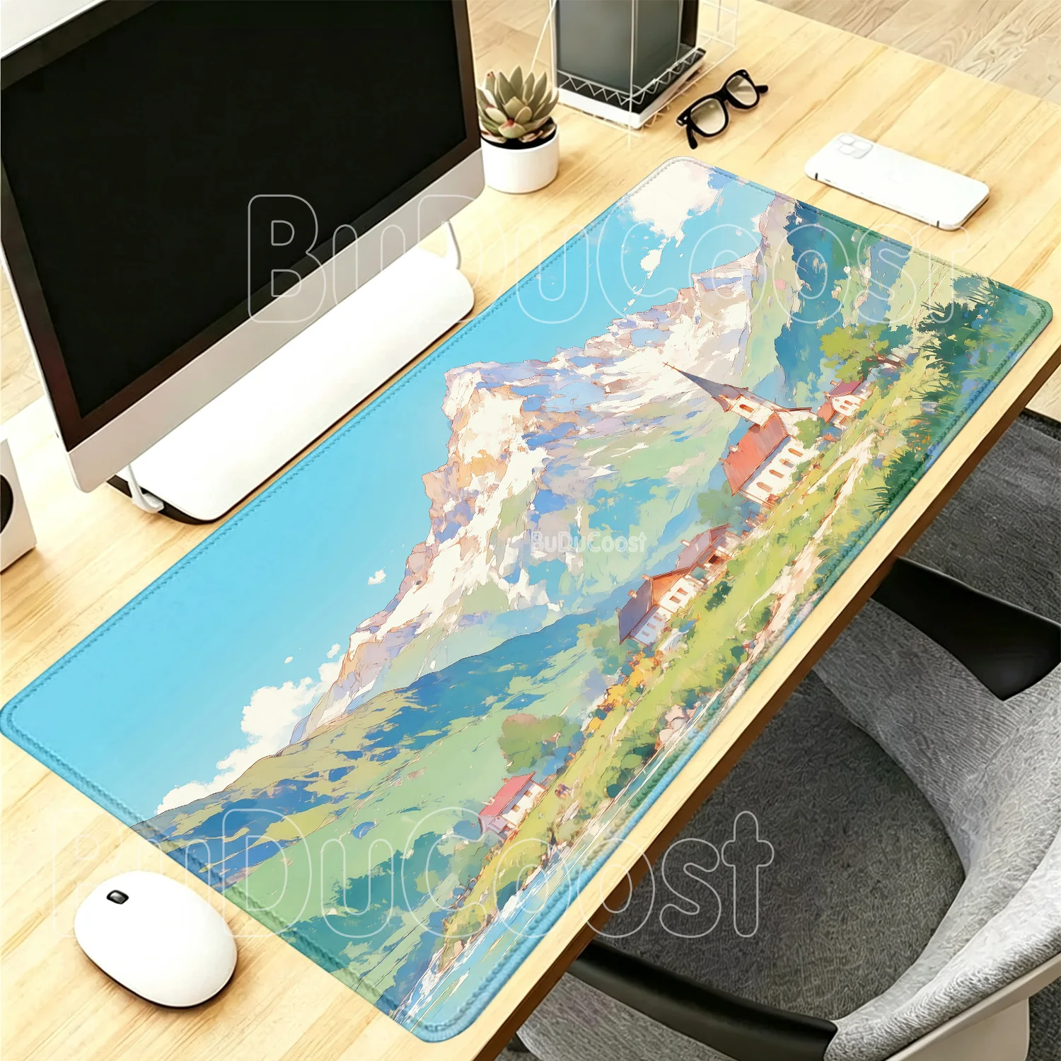 HD Printing Scenery Rubber Large Mouse Pad Gaming Non-Slip Landscape Art Computer Mousepad Offices Accessories Keyboard Desk Mat