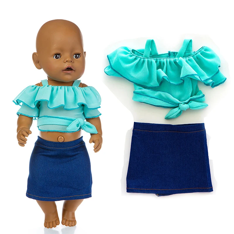 43cm Baby Doll Boy Clothes 17 inch Boy Dolls Shirt And Pants Toy Doll Outfit