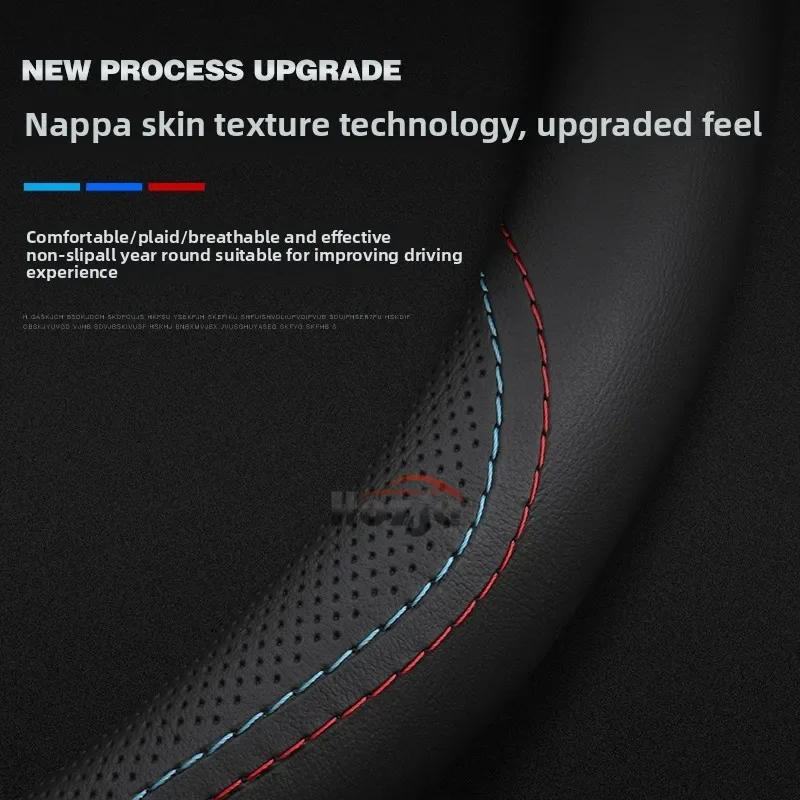 غطاء عجلة قيادة السيارة من الجلد لميتسوبيشي ديليكا Mini eK X EV Space Eclipse Cross Grand Lancer Xpander أوتلاندر PHEV 38 سنتيمتر #2