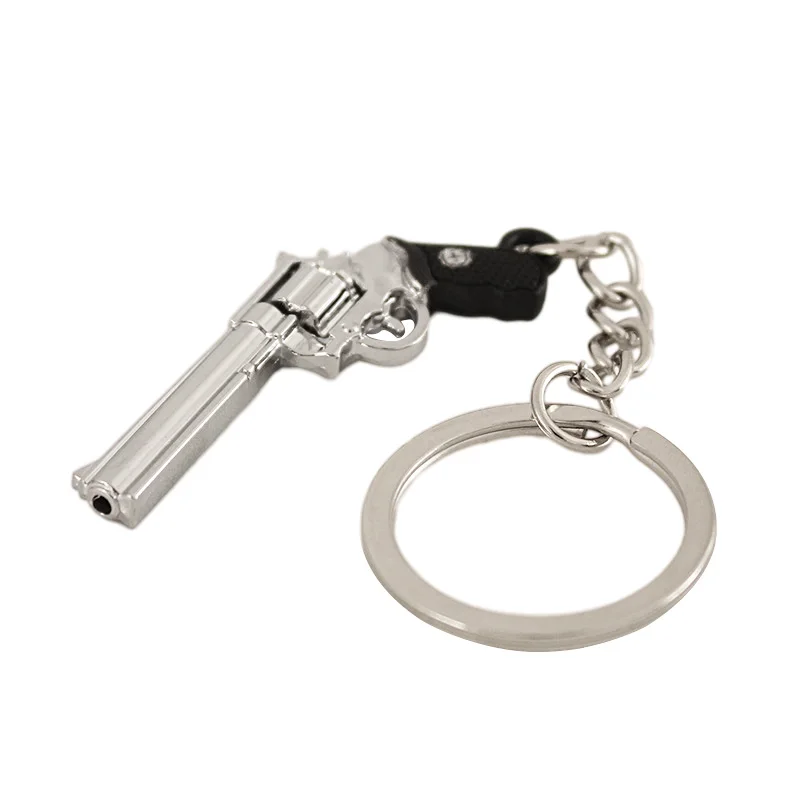 Game PUBG Mini Gun Keychain Model Pistola Miniatura De Metal Accessories Alloy Periphery Mini Revolver Key Ring Gift Toy for Boy