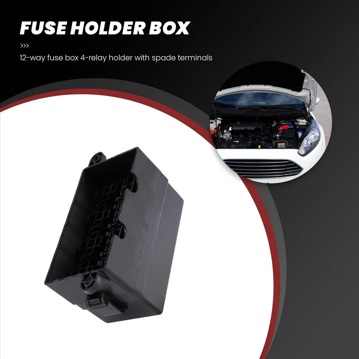 #70U (black)12 Way Fuse Holder with Spade Terminals for Car Truck Trailer Boat,Tools & Building Supplies 5