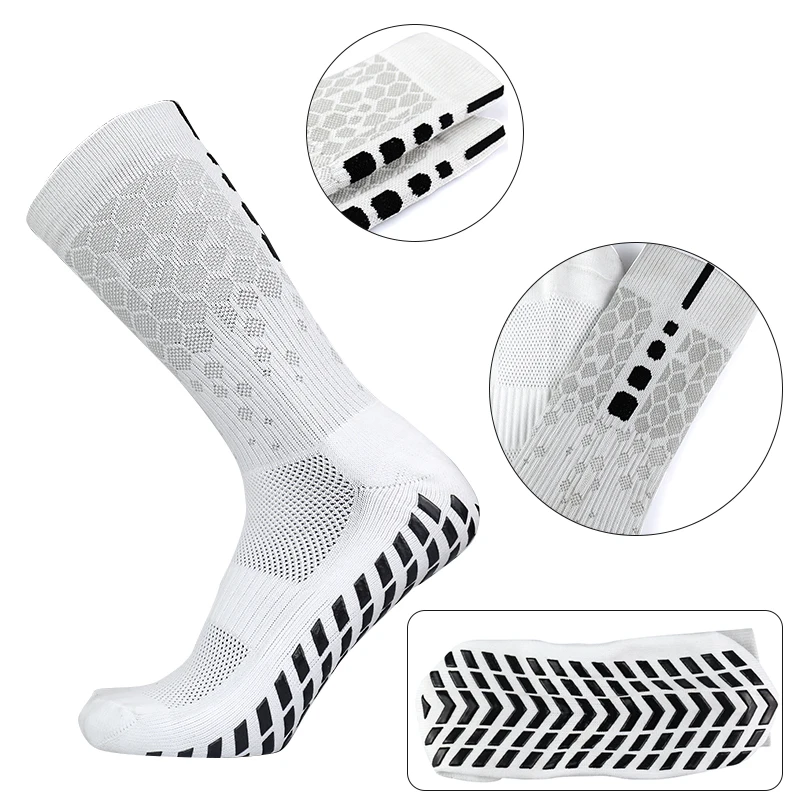 New honeycomb pattern sports breathable soccer socks men women arrow silicone non-slip grip football socks