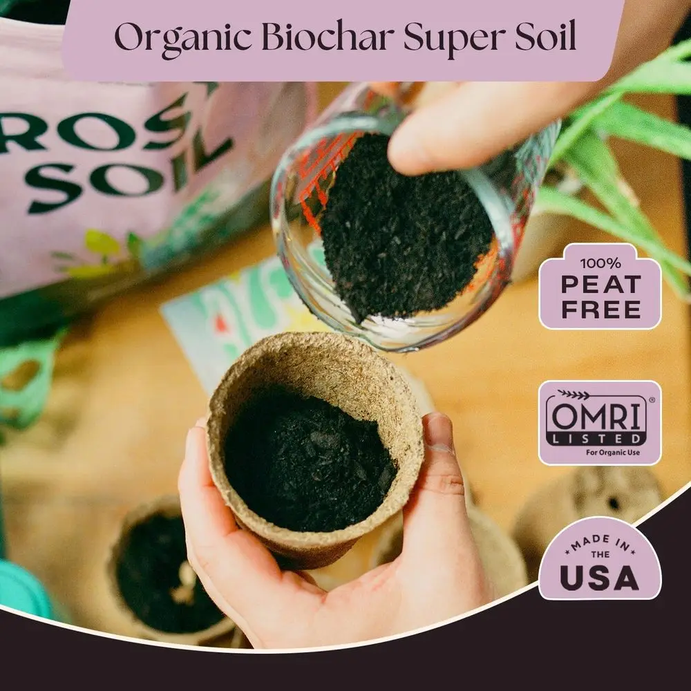 Seed Starter Soil Mix, Organic, Peat-free, 4 Quarts | Worm Castings, Biochar and Mycorrhizae Blend, Seed Germination, Micro, Pro