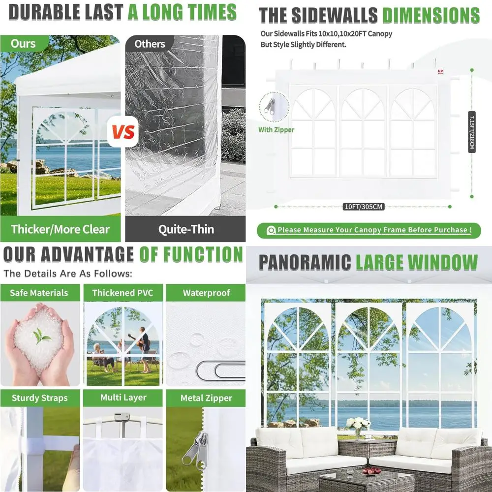 

УФ-защитные, водонепроницаемые боковые стенки для церковных окон 10x10, комплект из 3 штук, синие