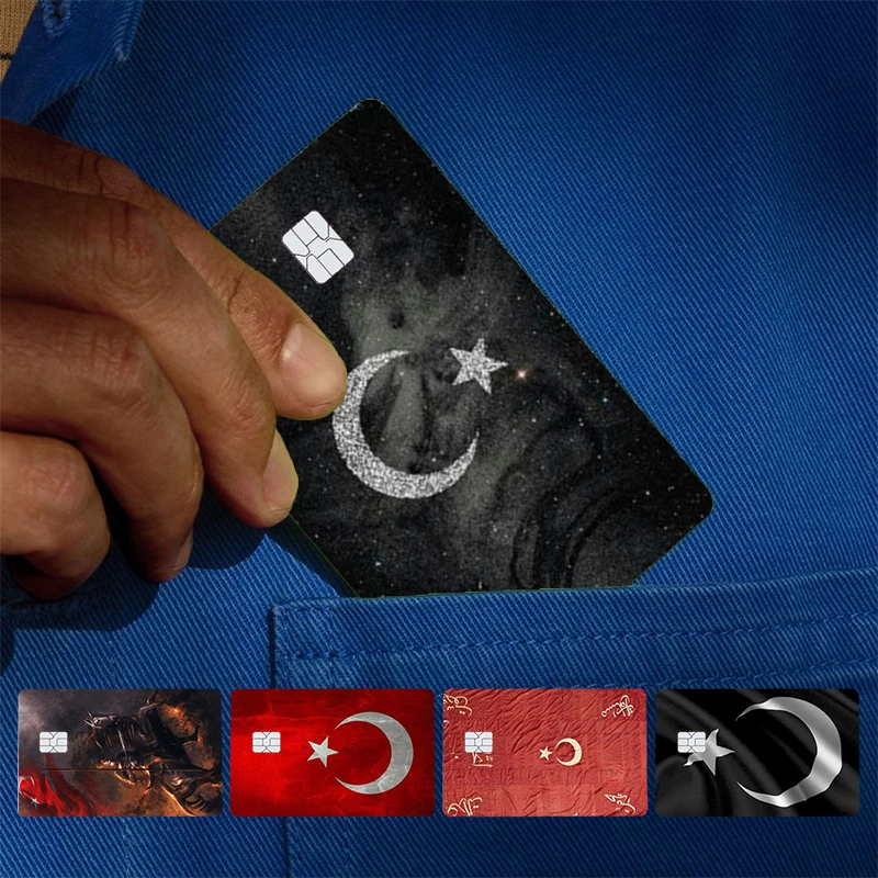 Flag of Turkey Istanbul Antalya mustafa Kemal Ataturk Cover Skin Sticker For Credit Card Bank Debit Bus Card Front Side