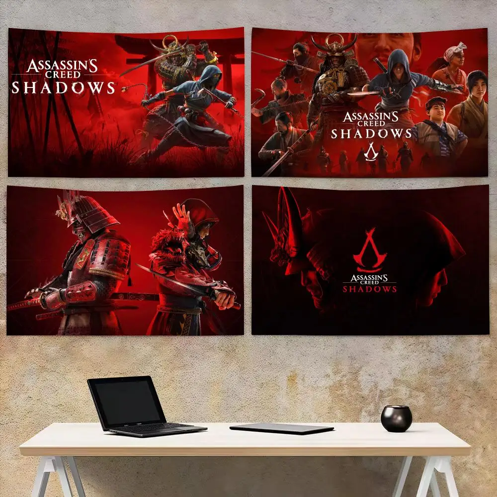 Game A-Assassins Creed Tapestry Aesthetic Wall Hanging Decor Microfiber Fabric Art for Bedroom Living Room Home