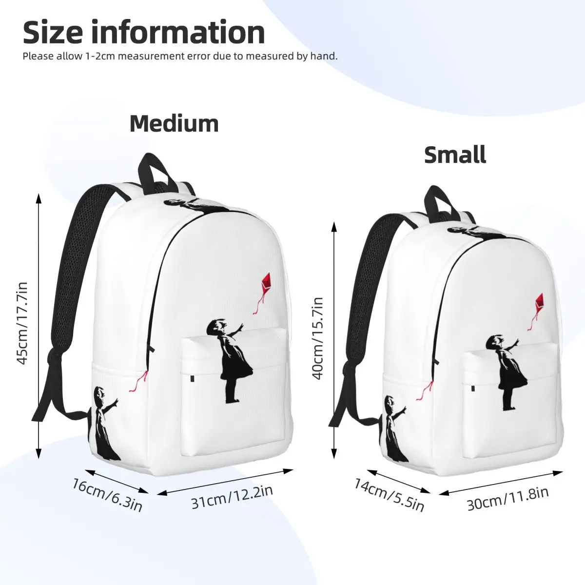 Ethereum X Banksy Balloon Girl Backpack Daypack Large Capacity Children BookBag School Bag Shoulder Bags for Boys Girls