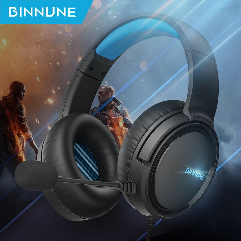 

Binnune Bg02 Head Mounted Earphones For Esports Games Pubg Desktop Notebook With Microphone And Wired Earphones